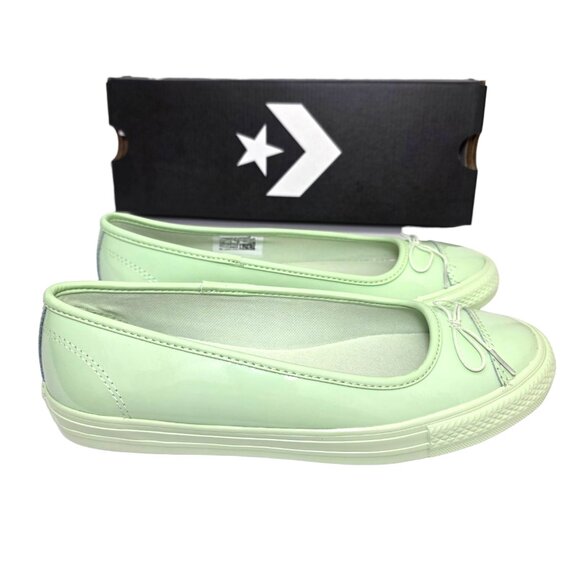 Chuck Taylor All Star Dainty Ballerina Shoes Patent Leather Women's Mint A14852C - Picture 2 of 13